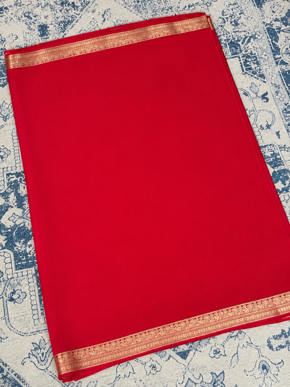 Semi Mysore Silk Saree with Rich Zari Border