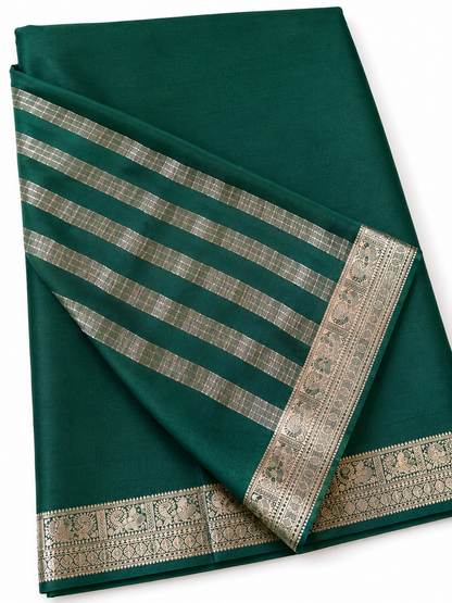 Semi Mysore Silk Saree with Rich Zari Border