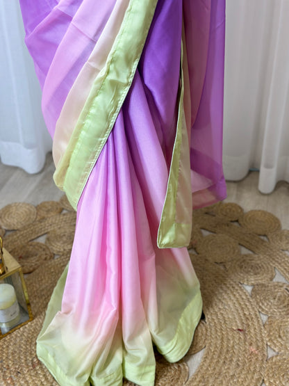 Ombré Shaded Chiffon Saree and Designer Blouse