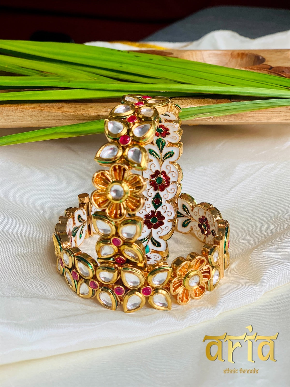 Kundan Polki & Meenakari Kada Bangles