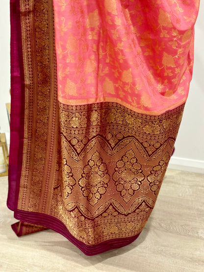 Georgette Banarsi Sarees with Zari Border