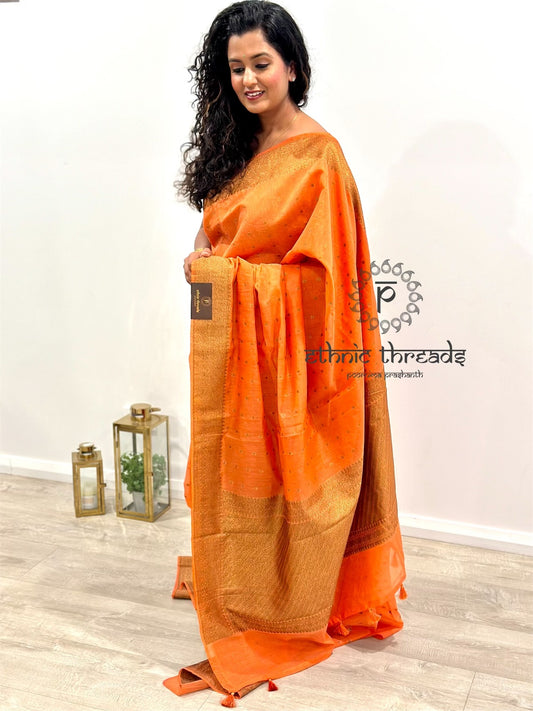 Banarasi Silk Cotton Saree with Zari Border