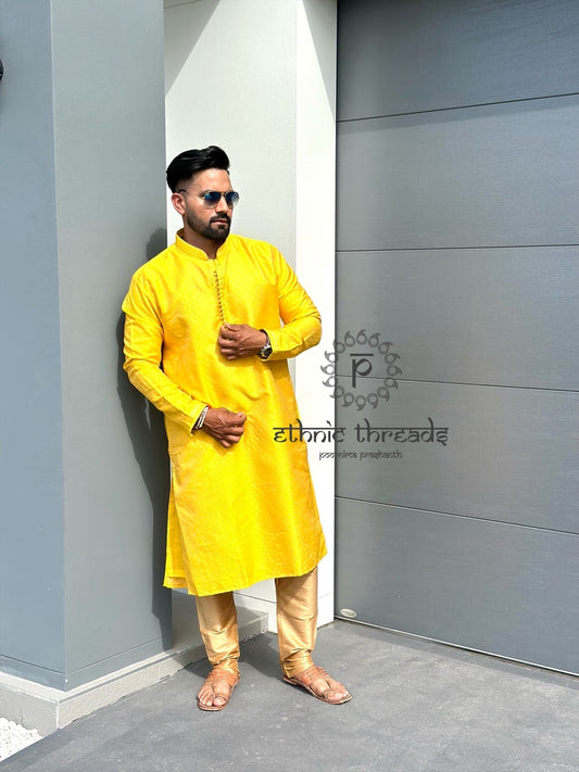 Brocade Mens Long Kurta set