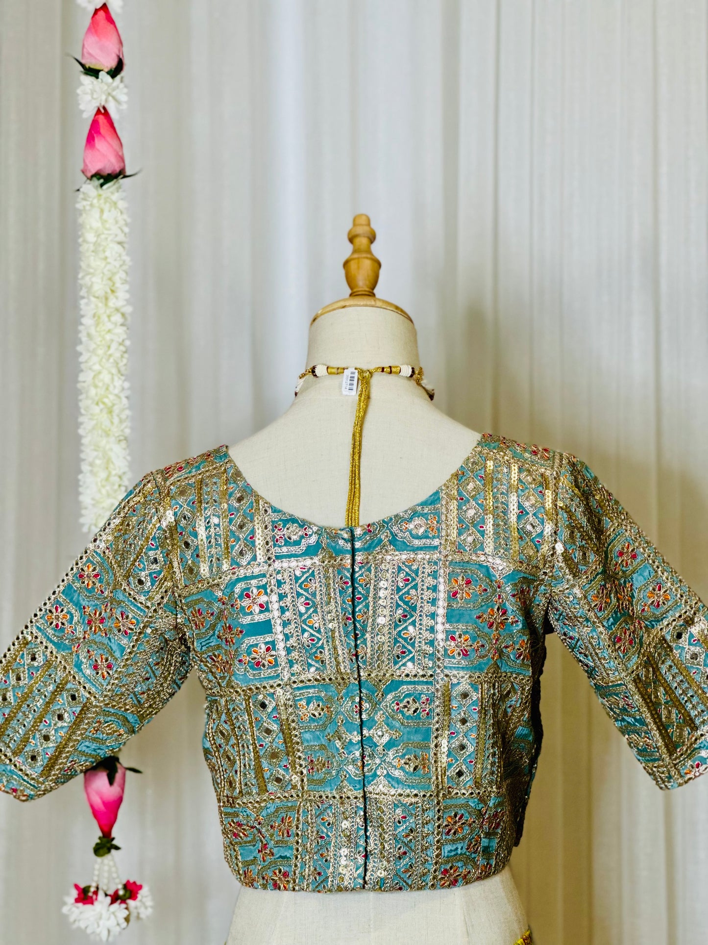 Zari Work Blouses - Powder Blue