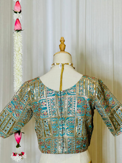 Zari Work Blouses - Powder Blue