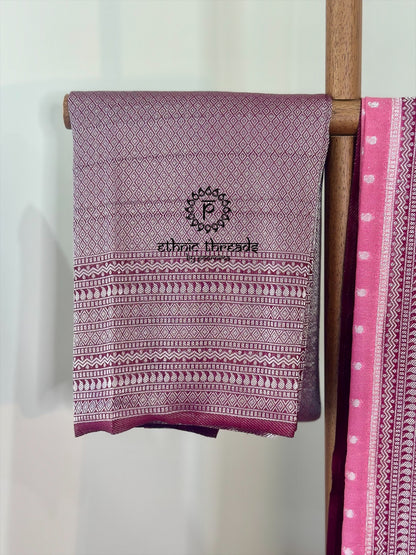 Banarasi Crepe Saree with Zari Borders
