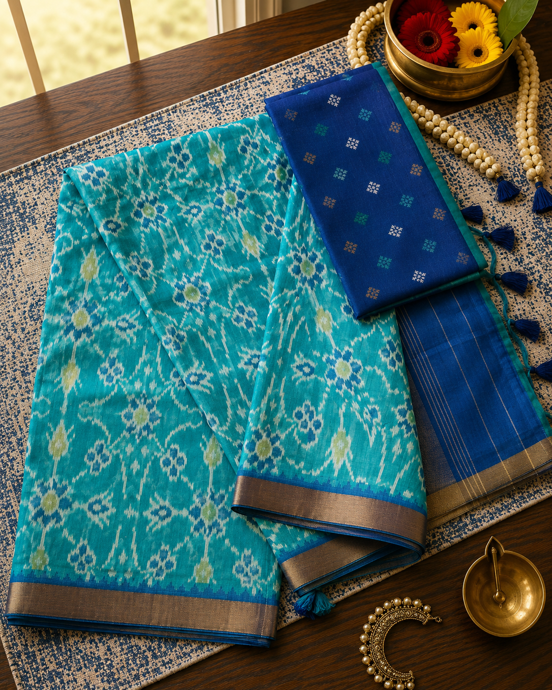 Semi Ikat Pochampally Saree