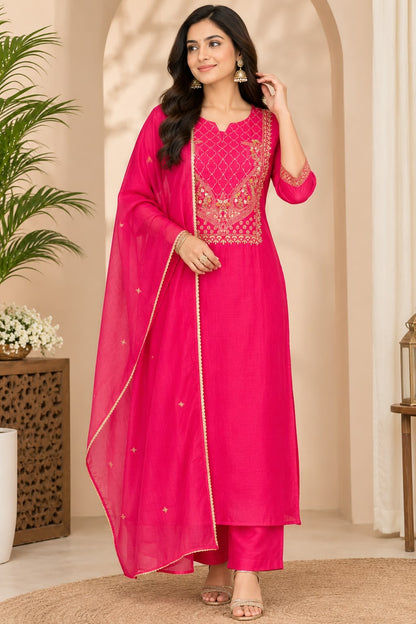Pink Embroidered Salwar Set