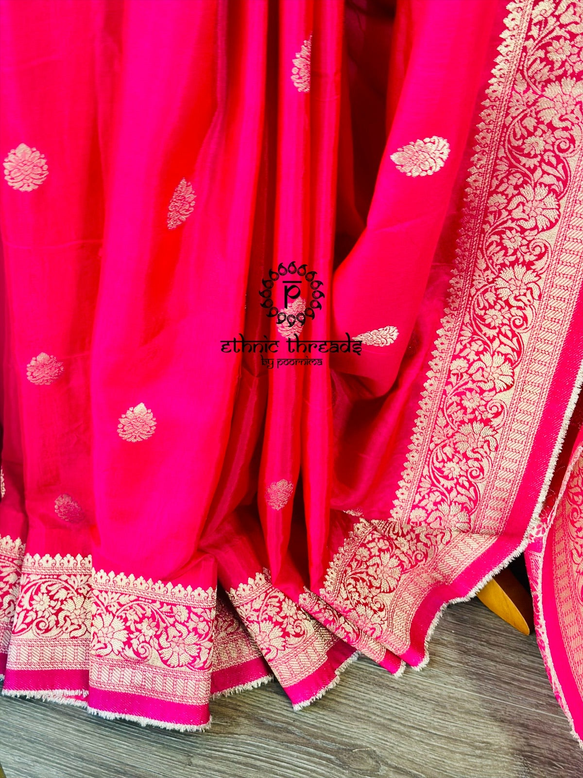 Banarasi Semi Silk Sarees with Antique Zari Border