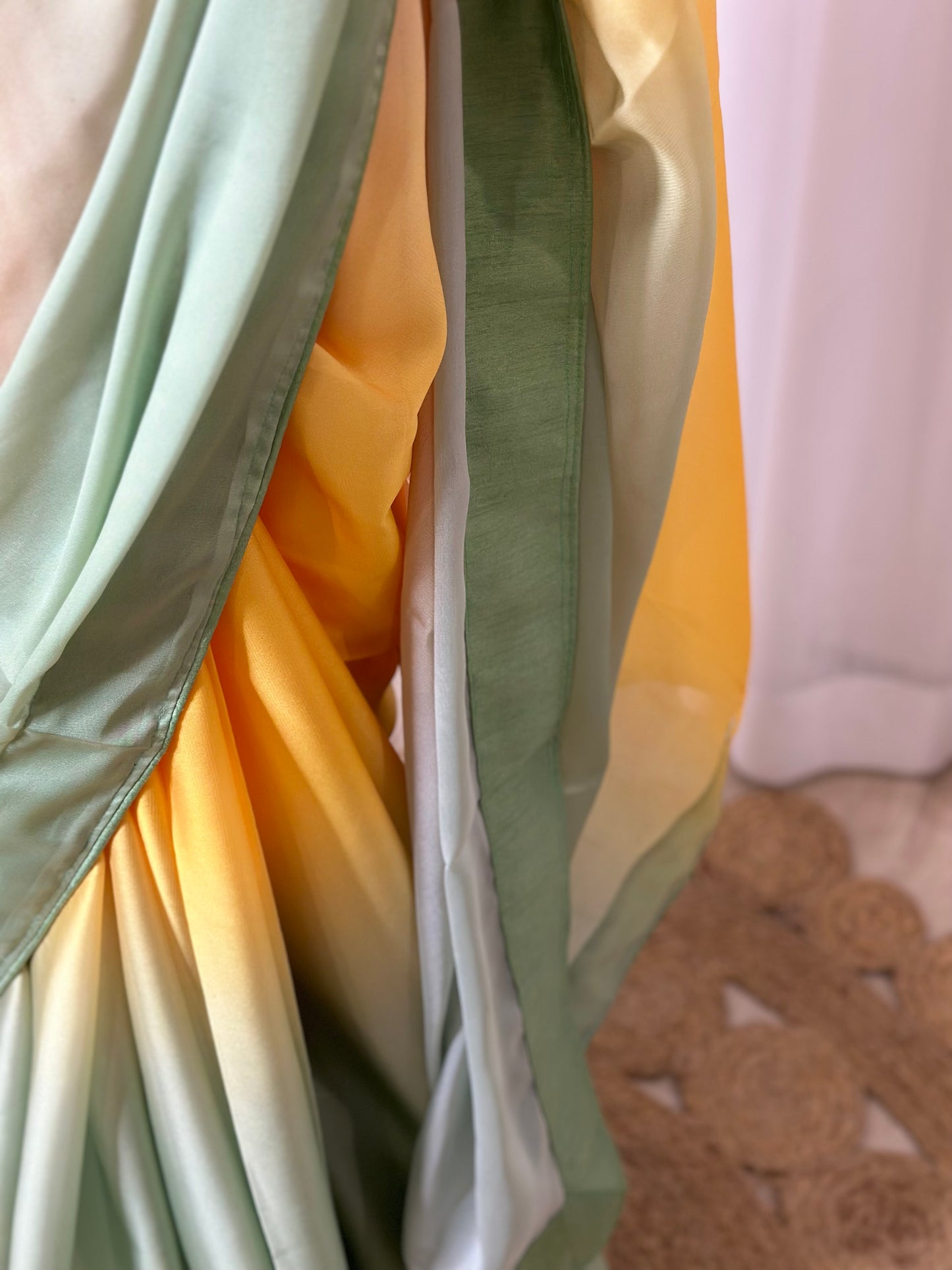 Ombré Shaded Chiffon Saree and Designer Blouse