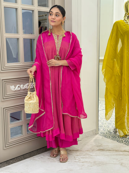 Pink Anarkali Suit Set