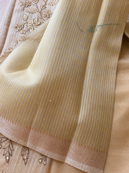 Soft Tissue Saree with Mirror Work