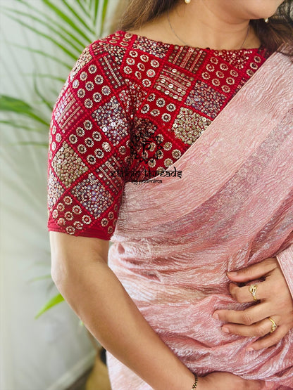 Crush Tissue Saree( Blouse not included)