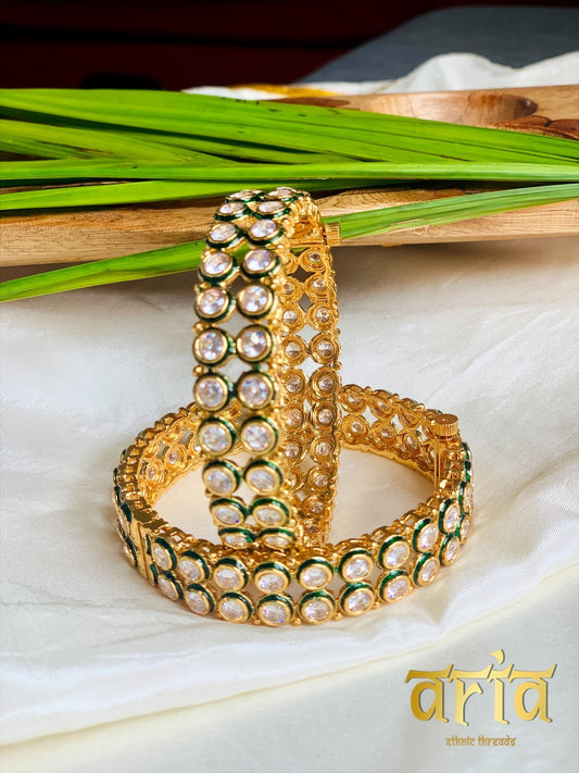 Kundan Polki with AD Kada Bangles