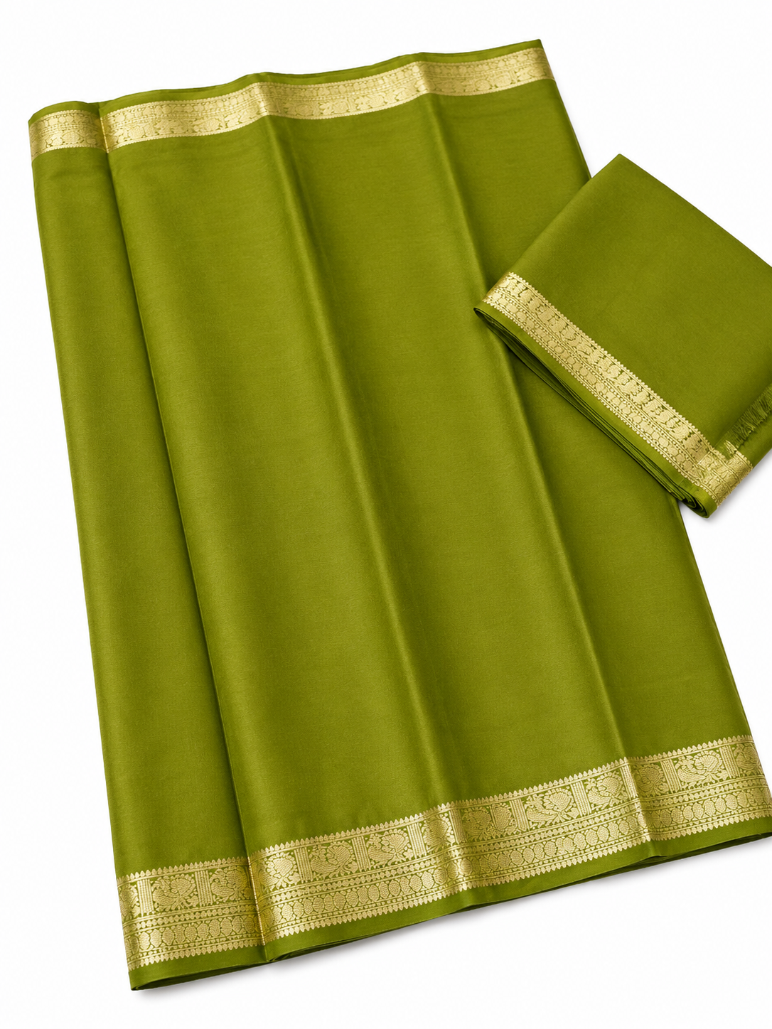 Semi Mysore Silk Saree with Rich Zari Border