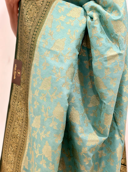 Georgette Banarsi Sarees with Zari Border