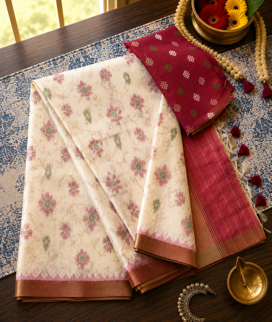 Semi Ikat Pochampally Saree
