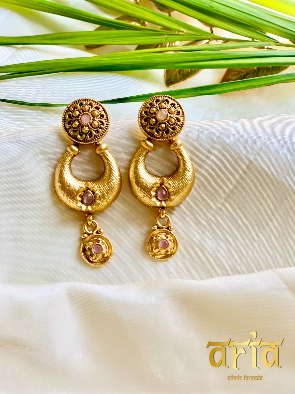 Matt Gold Chandbali Earrings