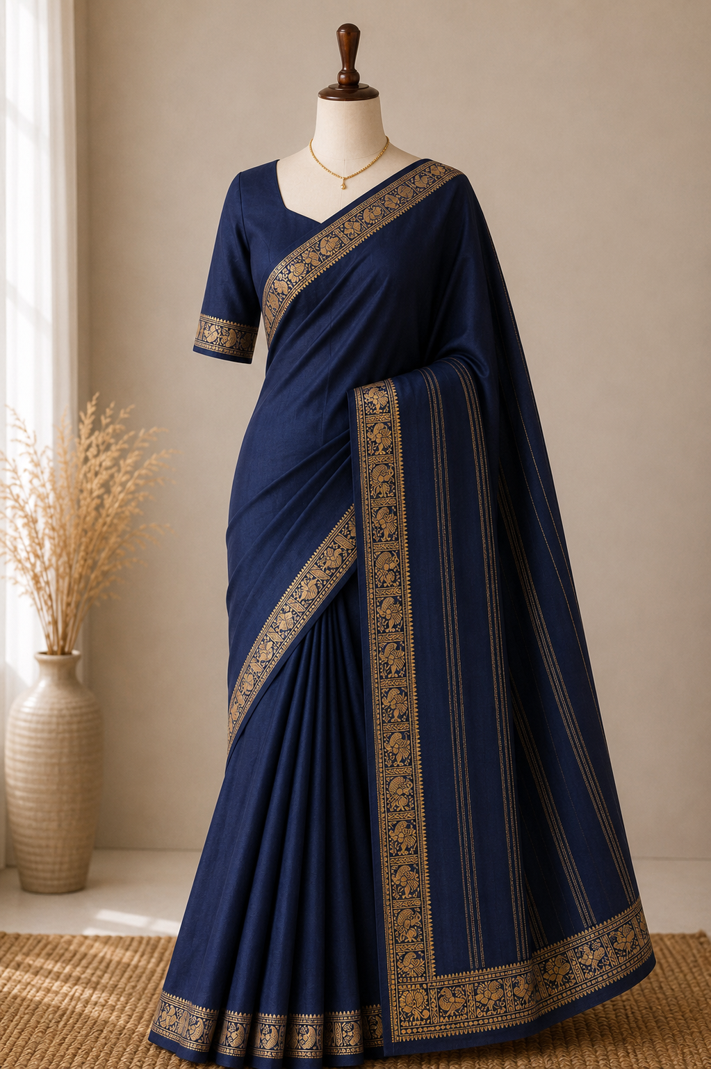 Semi Mysore Silk Saree with Rich Zari Border