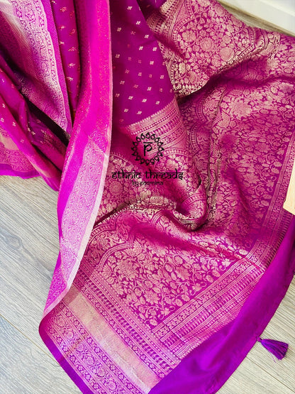 Georgette Banarsi Sarees with Zari Border