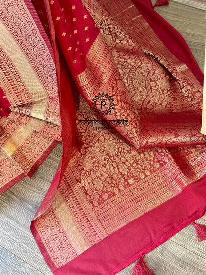 Georgette Banarsi Sarees with Zari Border