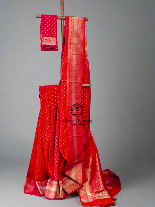 Georgette Banarsi Sarees with Zari Border