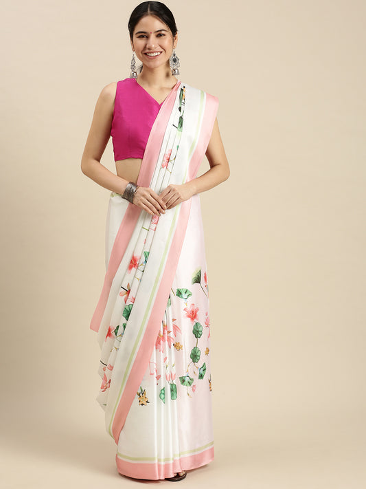 Digital Printed Satin Sarees