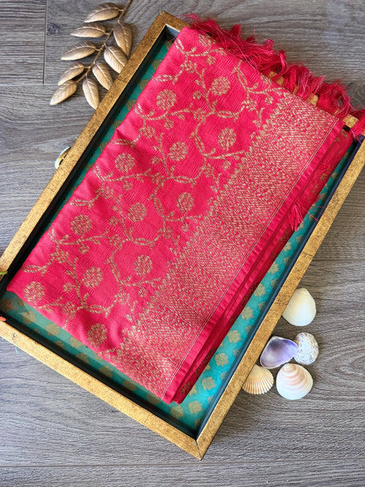 Semi Banarasi Dupatta - Red