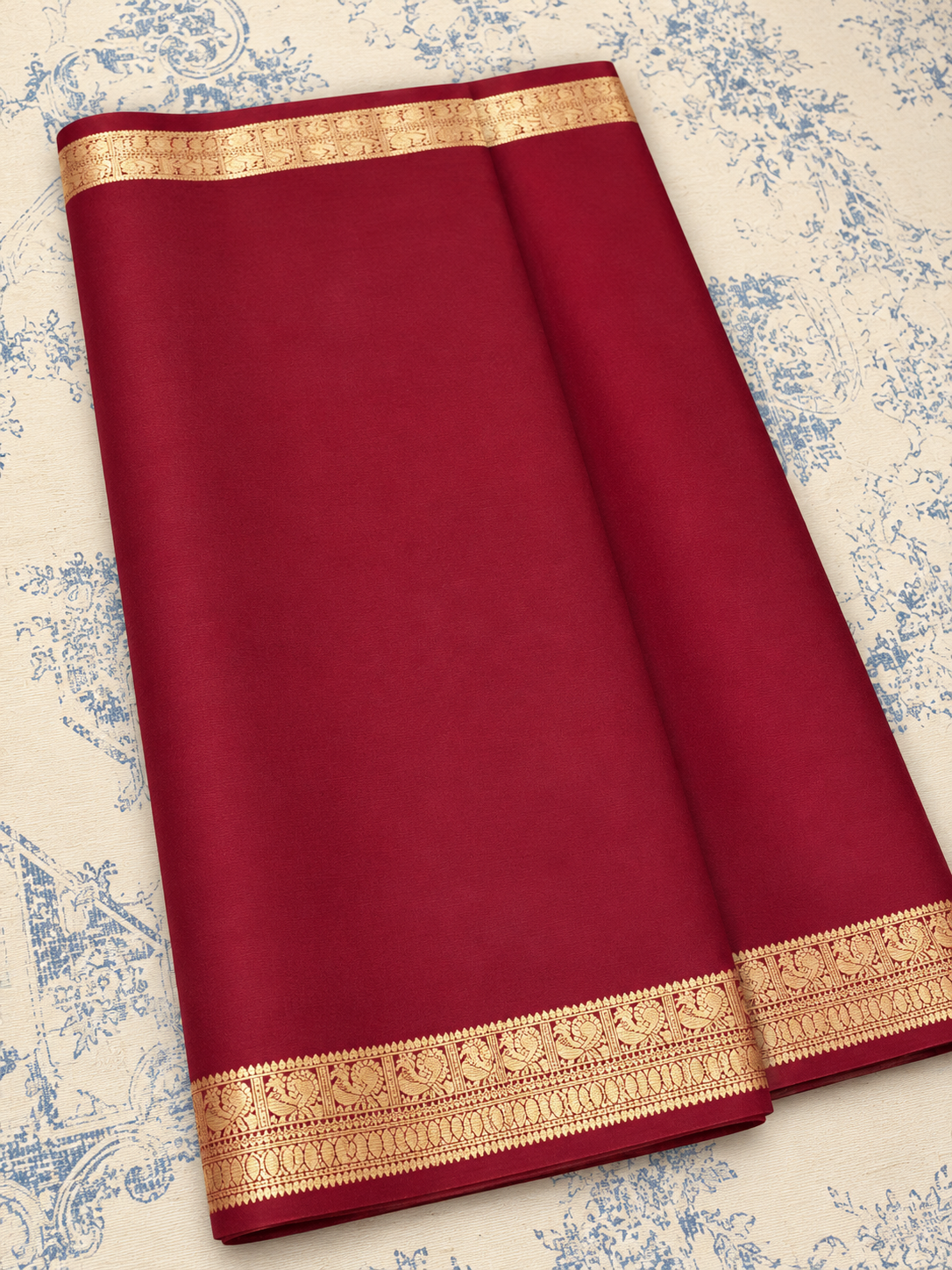 Semi Mysore Silk Saree with Rich Zari Border