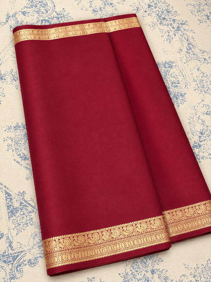 Semi Mysore Silk Saree with Rich Zari Border
