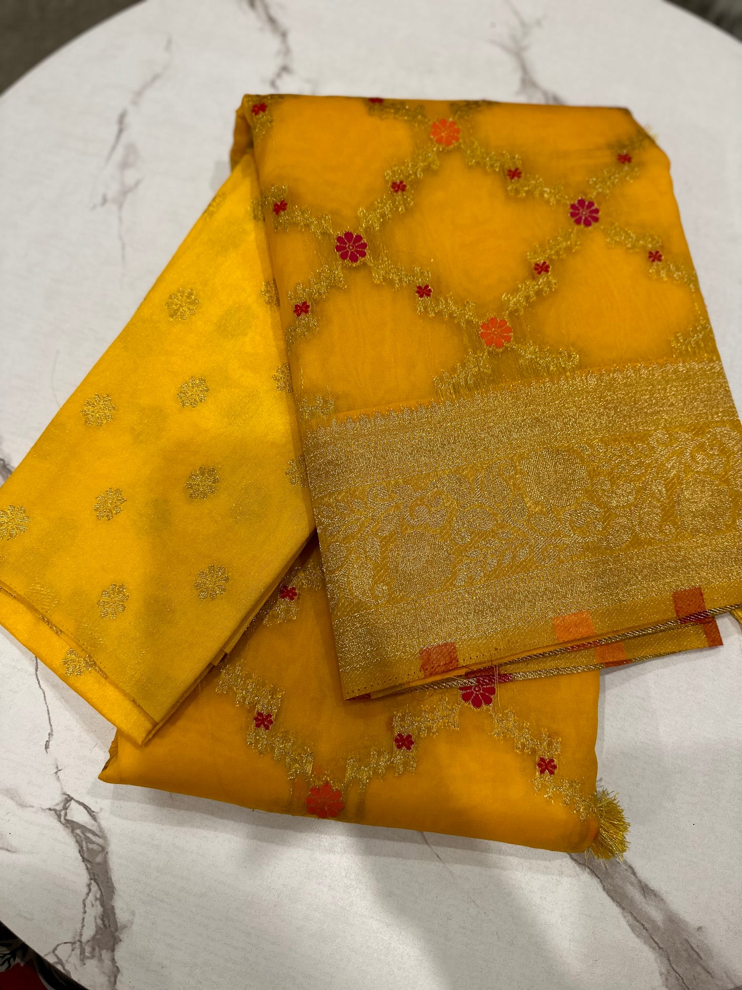 Banarasi Organza Saree with Brocade Blouse