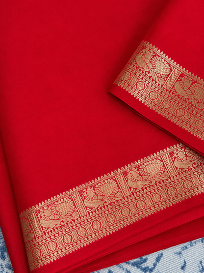 Semi Mysore Silk Saree with Rich Zari Border