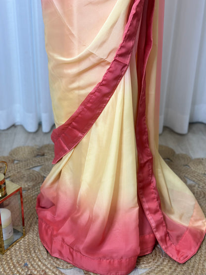 Ombré Shaded Chiffon Saree and Designer Blouse