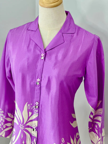 Lavender Shirt Style Short Kurti / Top