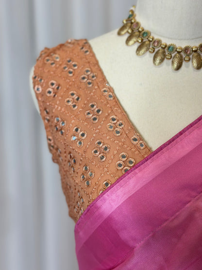 Ombré Shaded Chiffon Saree and Designer Blouse