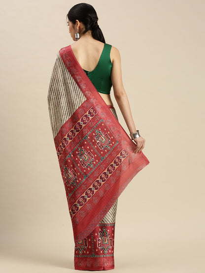 Digital Printed Satin Sarees