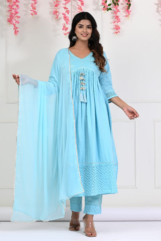 Hakoba Cotton Embroidered Salwar Suit