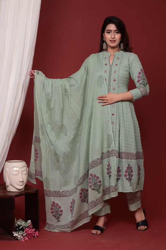 Hakoba Cotton Embroidered Salwar Suit