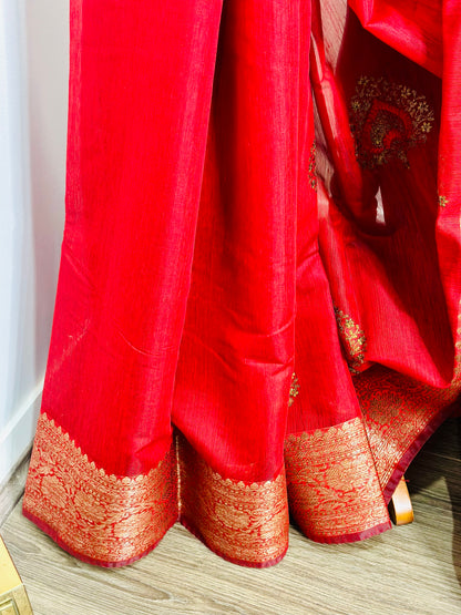Silk Cotton Saree with Zari Border
