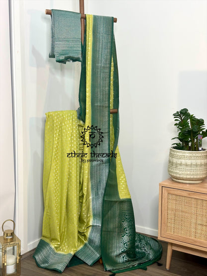 Banarasi Crepe Saree with Zari Borders
