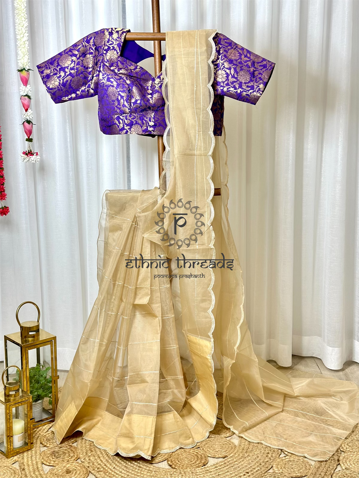 Organza Saree with Banarasi Blouse