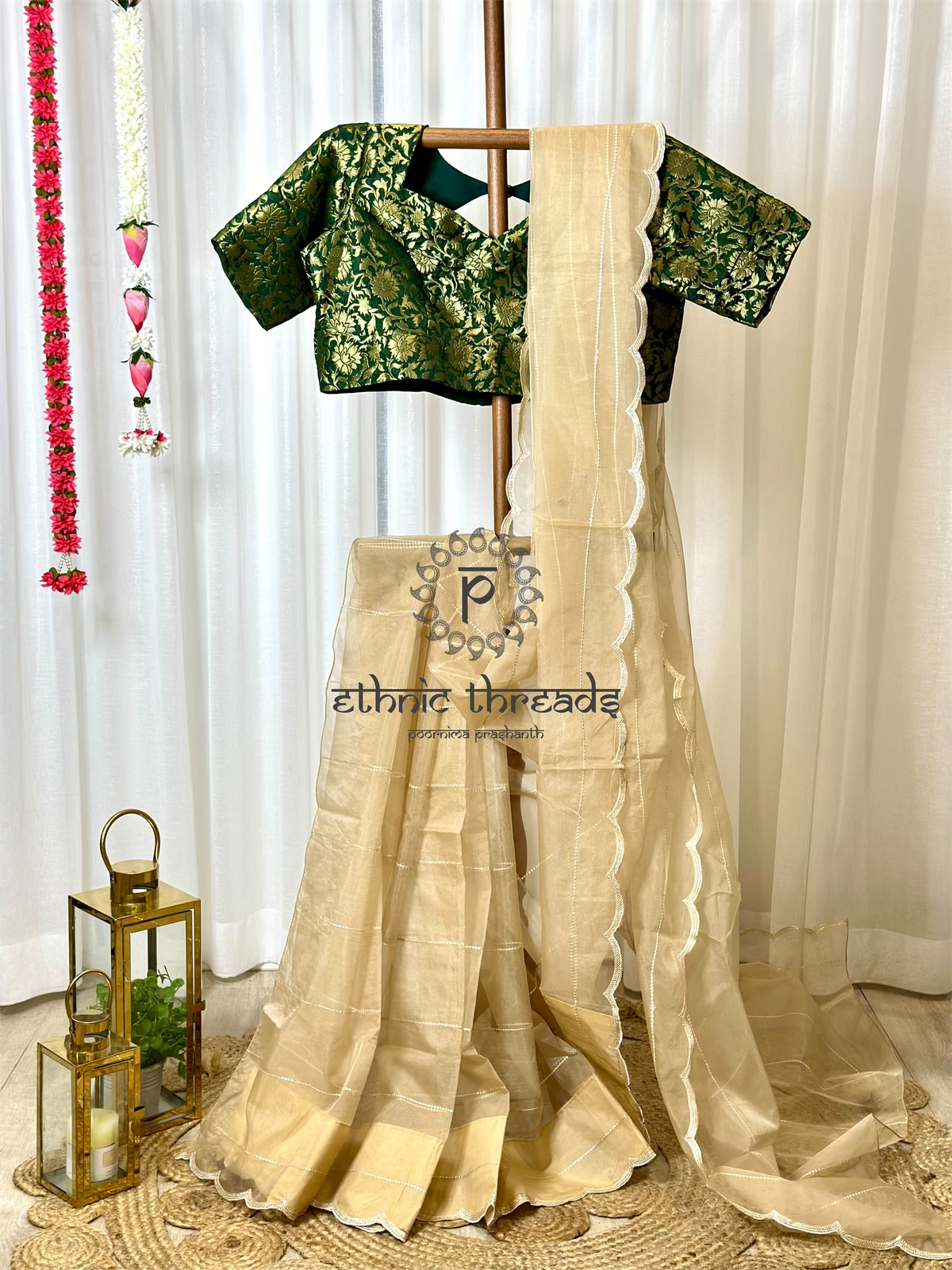 Organza Saree with Banarasi Blouse