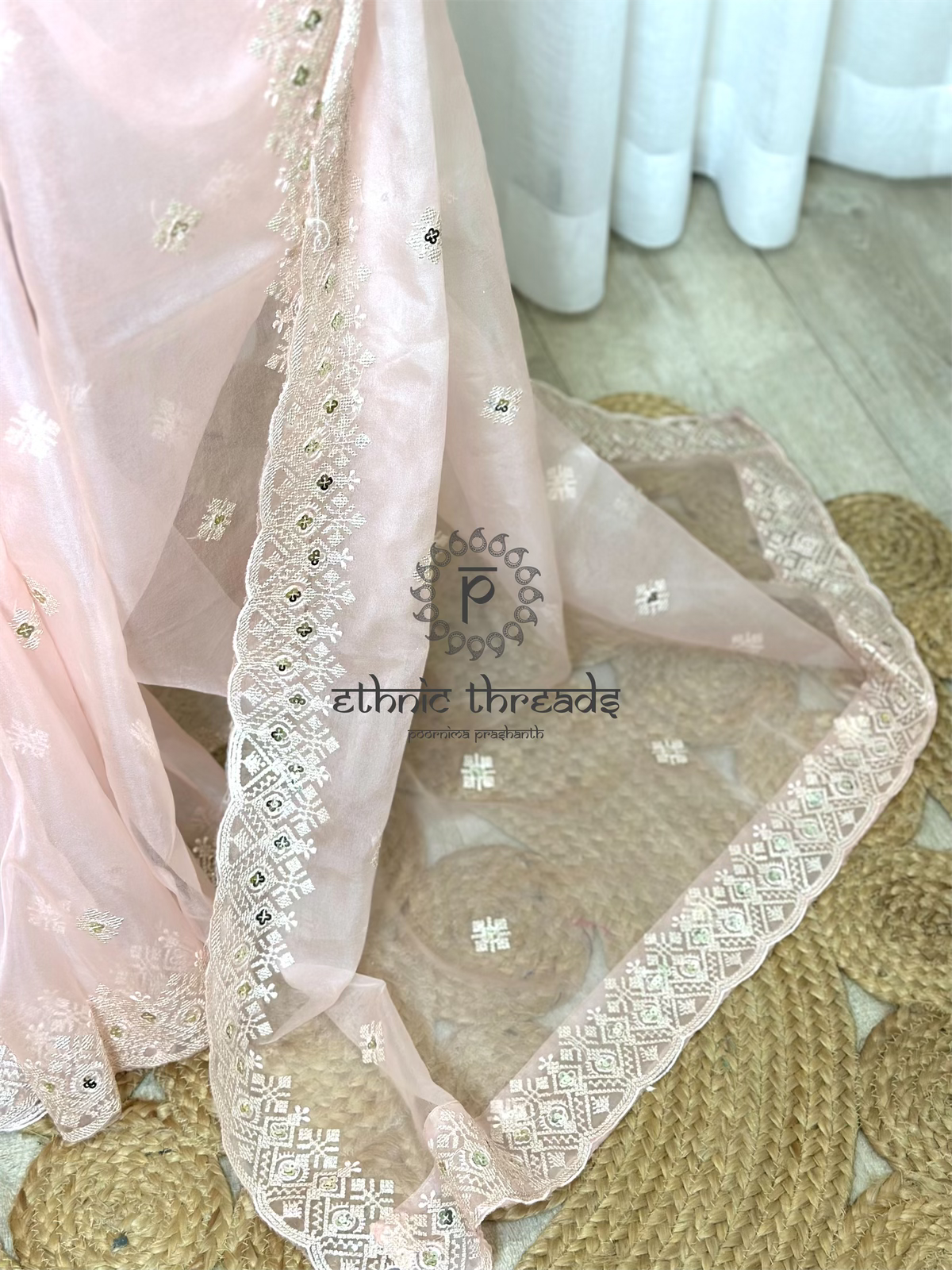 Organza Saree with Embroidery