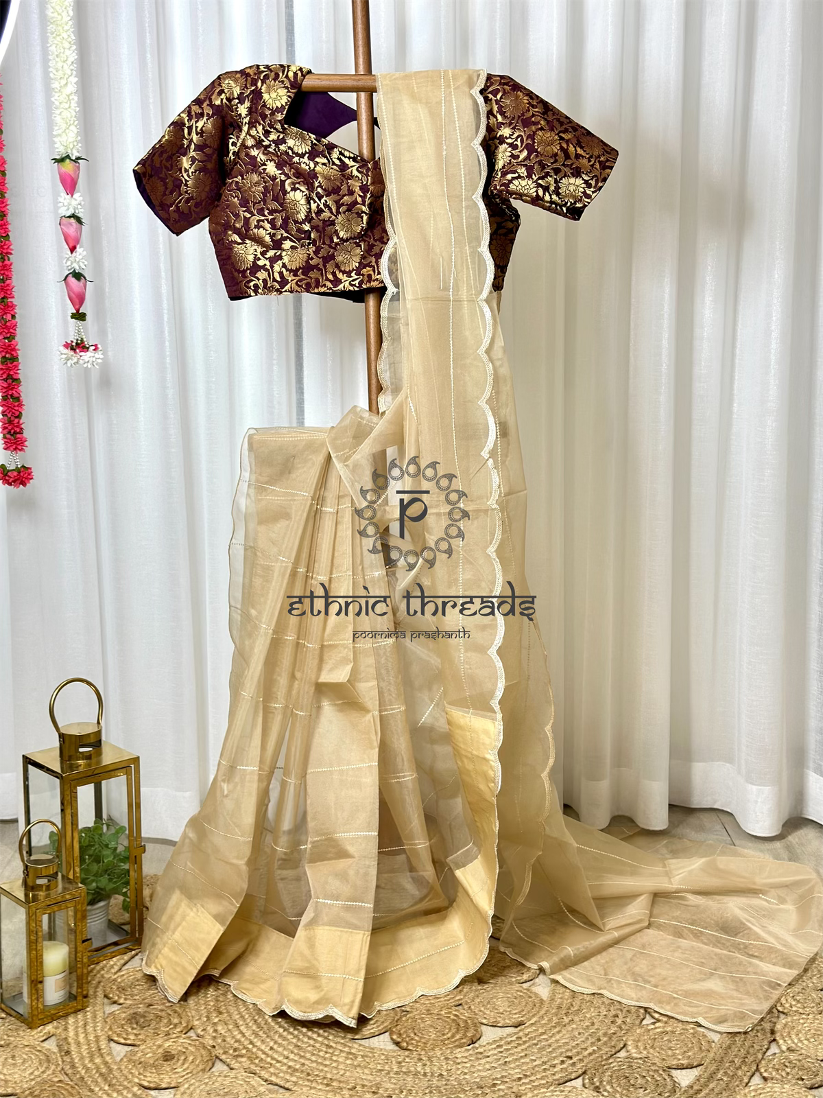 Organza Saree with Banarasi Blouse