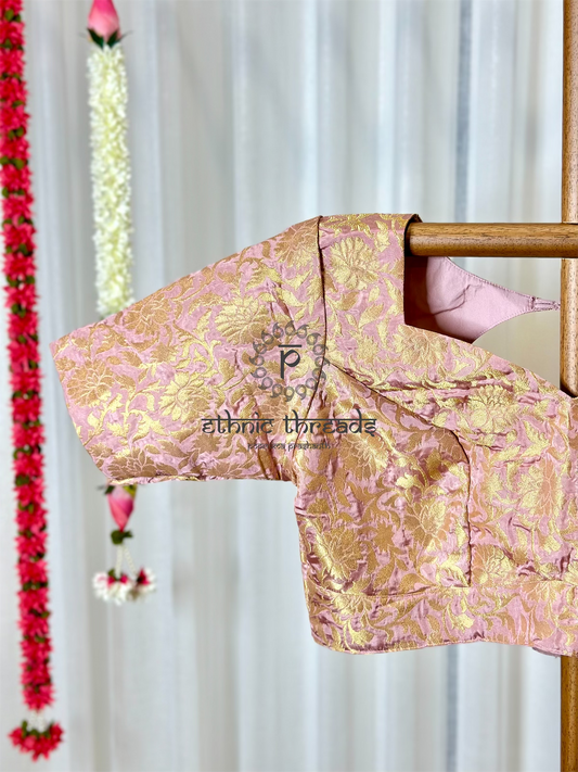 Pastel Pink Banarasi Blouse