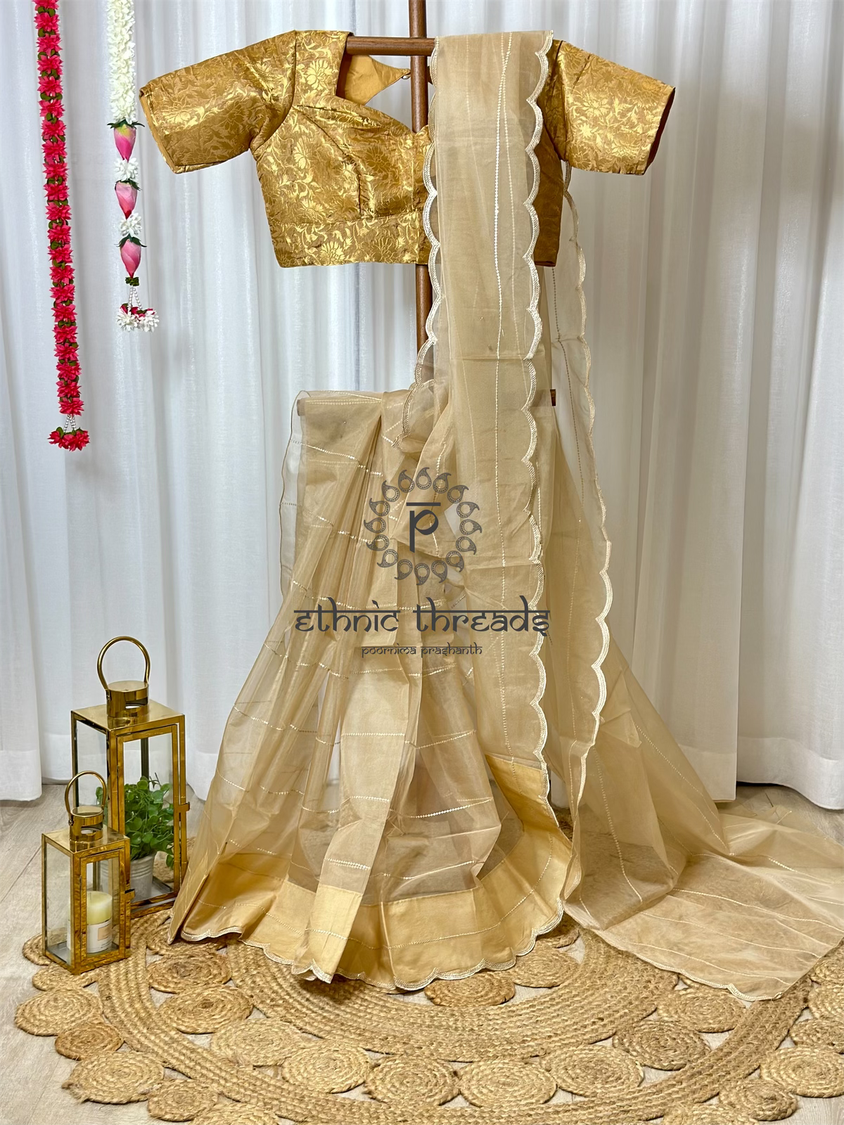 Organza Saree with Banarasi Blouse