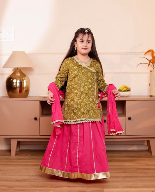 Angrakha Kurti with Lehenga