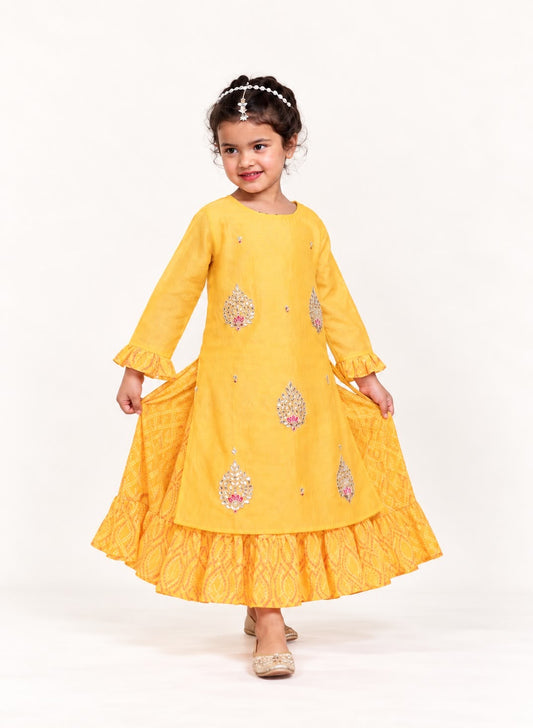 Anarkali Kurti Two Layered Set