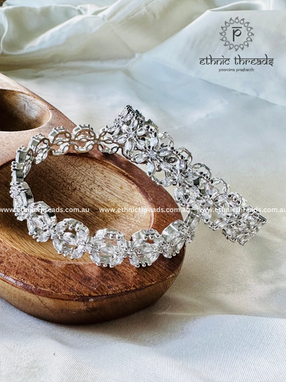 AD Bangles- White Rhodium