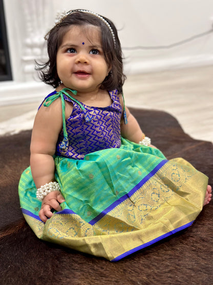 Green Ethnic Wear- Infant Knot Dress collection